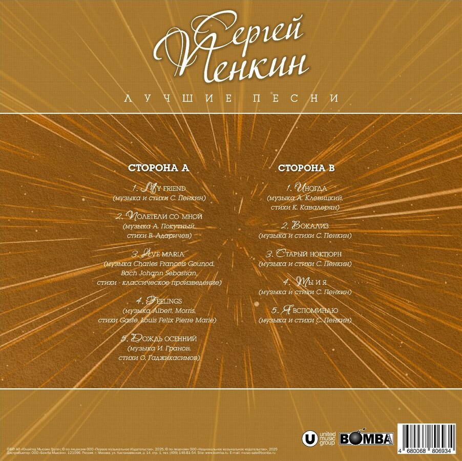 Пенкин Сергей Лучшие Песни (1LP) — изображение 2