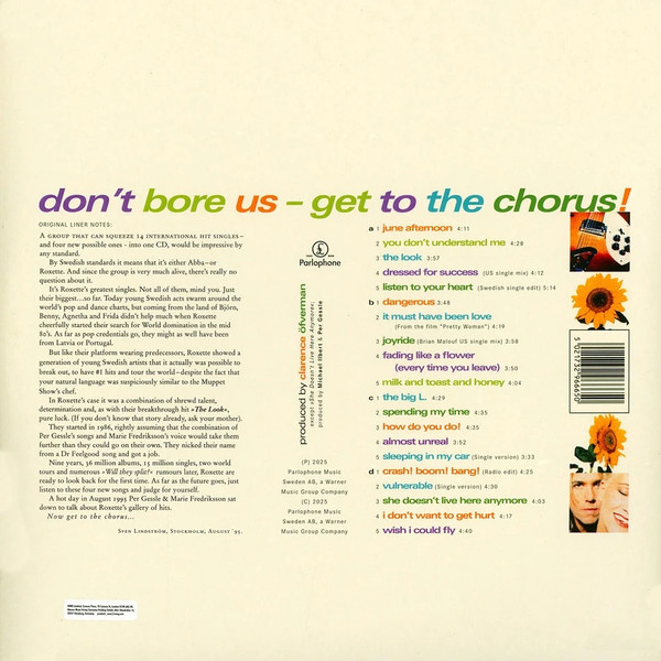 Roxette Don't Bore Us - Get To The Chorus! (Roxette's Greatest Hits) (2LP) — изображение 2