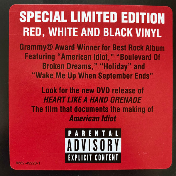 Green Day American Idiot (Red, White & Black) (2LP) — изображение 2
