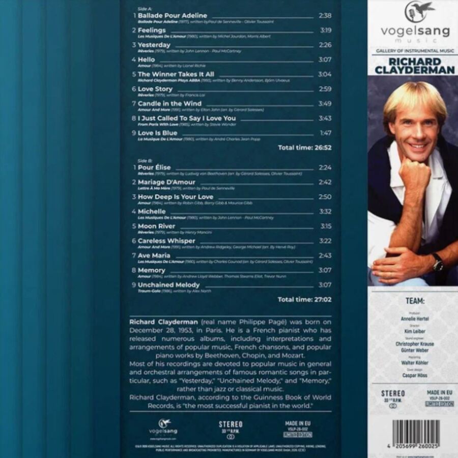 Richard Clayderman Greatest Hits (1LP) — изображение 2